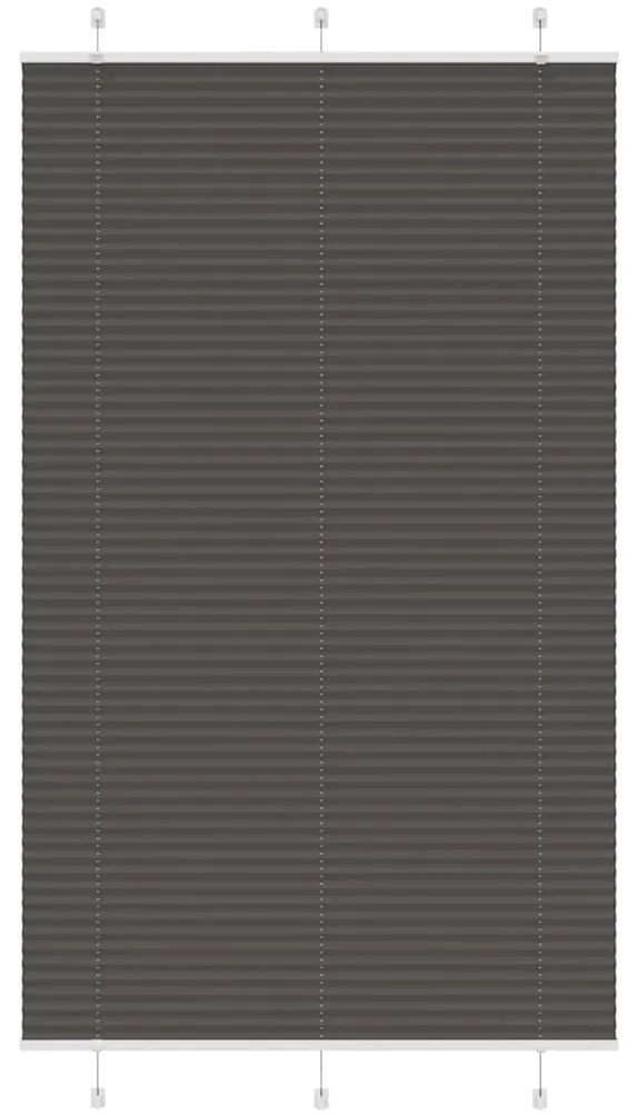 Tenda Plissettata Nera 120x200 Cm Larghezza Tessuto 119,4 Cm /