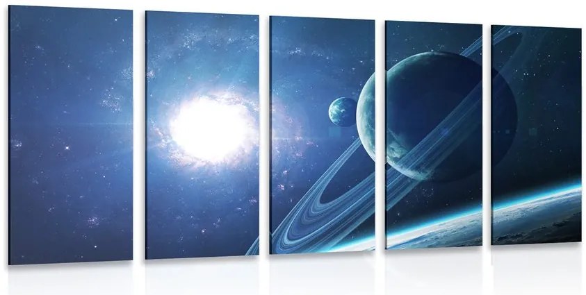 Quadri 5 pezzi – Pianeta nello spazio
