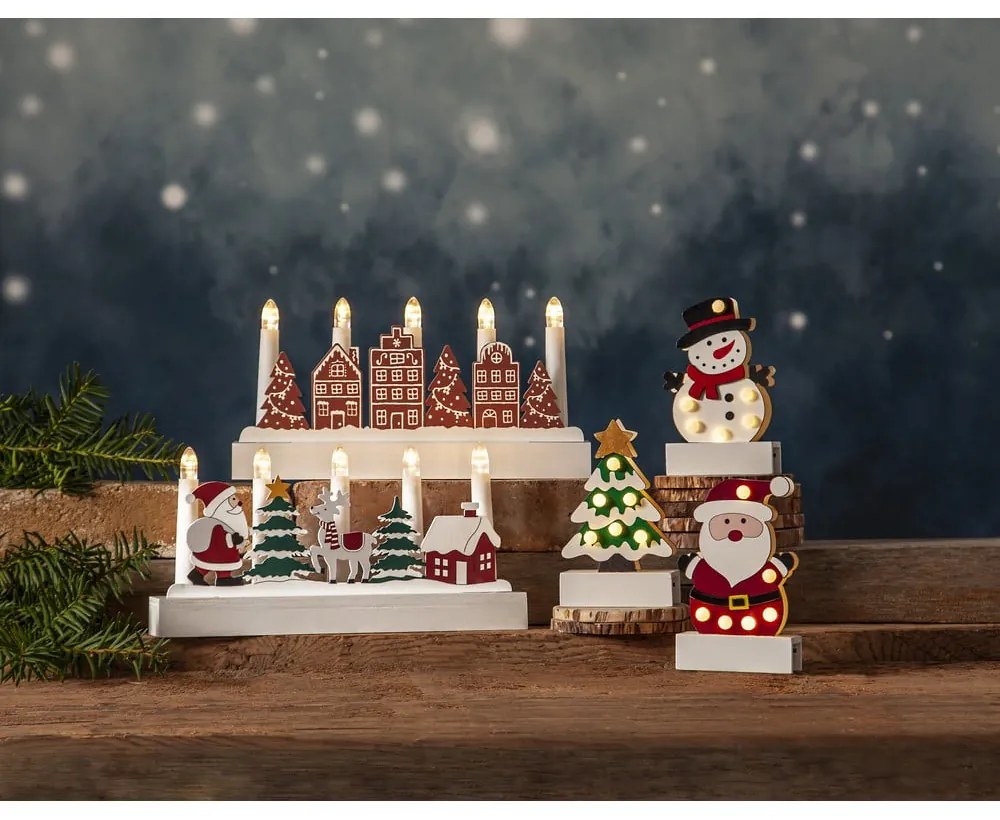 Decorazione luminosa bianco-verde con motivo natalizio Freddy - Star Trading