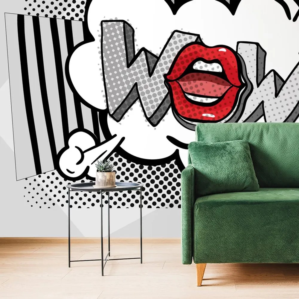 Carta da parati autoadesiva – Pop art grigio elegante - WOW!