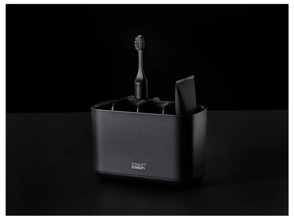 Portaspazzolini in plastica nero EasyStore - Joseph Joseph
