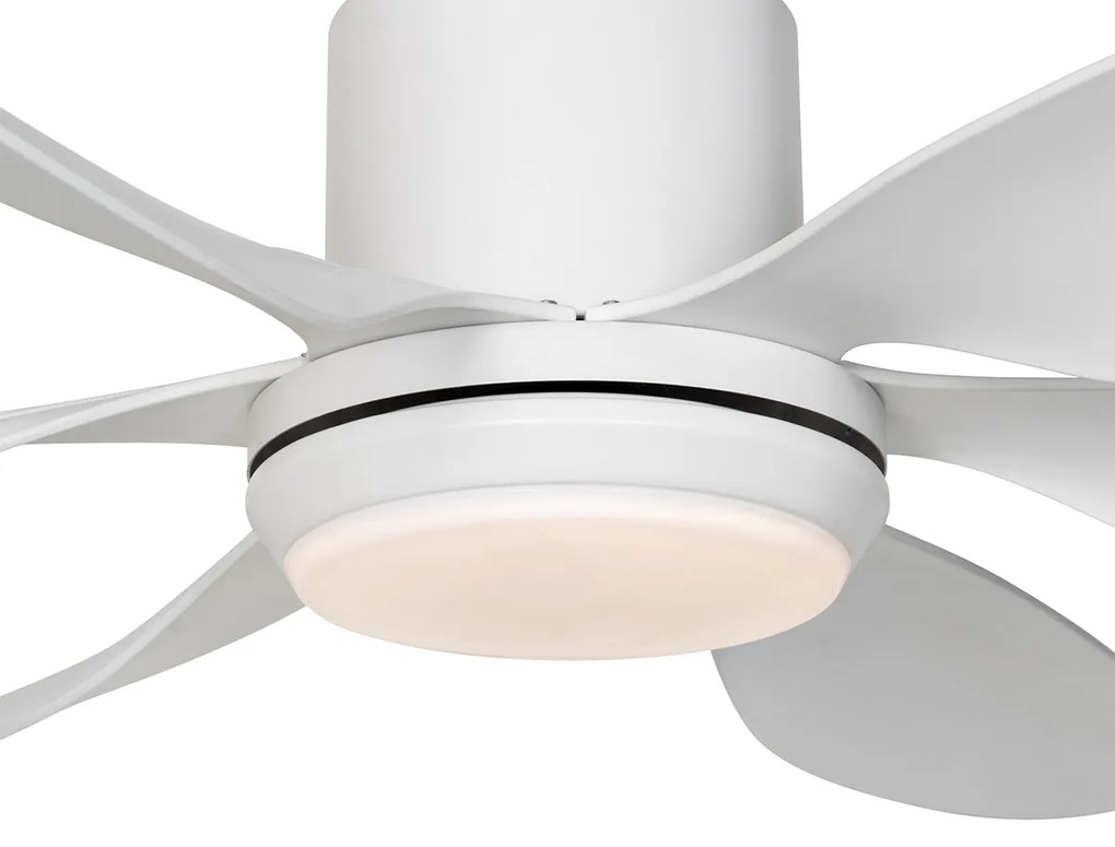 Ventilatore da soffitto bianco 137 cm con LED dimmerabile e telecomando - Tak