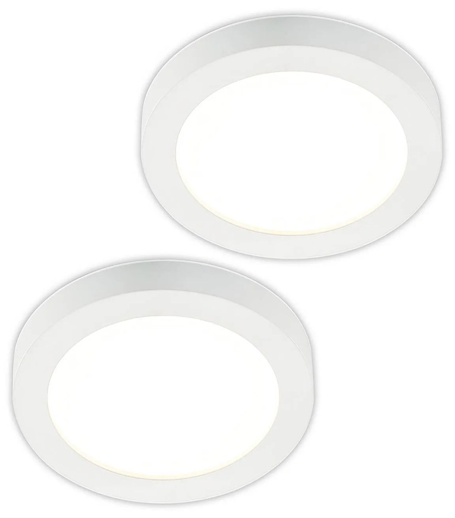 Prios Plafoniera LED Edwina, bianco, 25 cm, set di 2