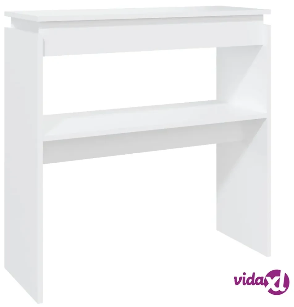 VidaXL Tavolo Consolle Bianco 80x40x75 cm in Legno Massello di Pino