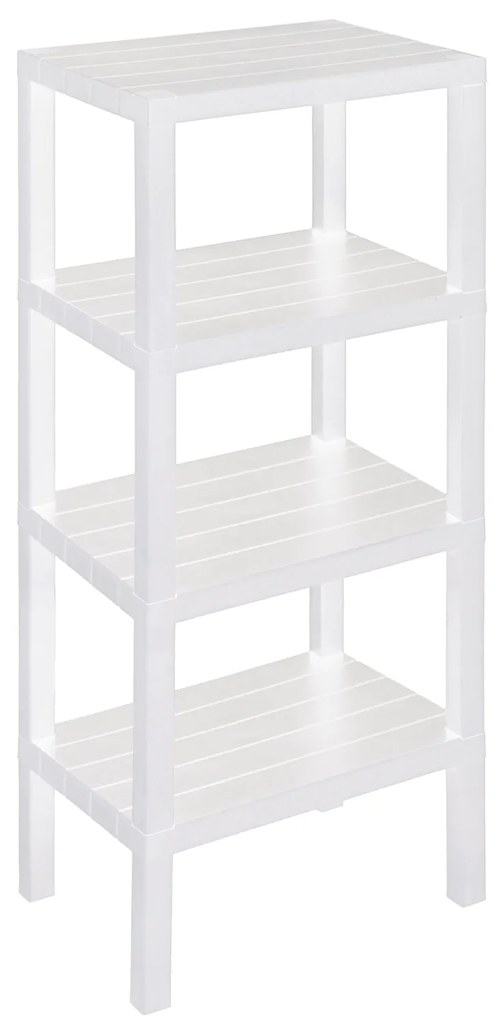 Scaffale Da Bagno Salvaspazio 100 Cm Quattro Ripiani Feridras "Woody" Bianco