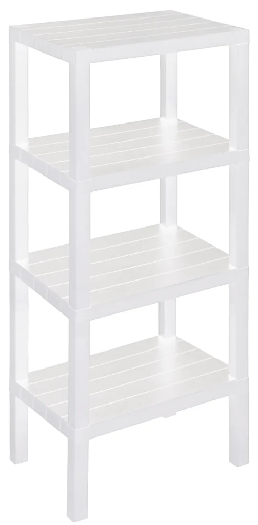 Scaffale Da Bagno Salvaspazio 100 Cm Quattro Ripiani Feridras "Woody" Bianco