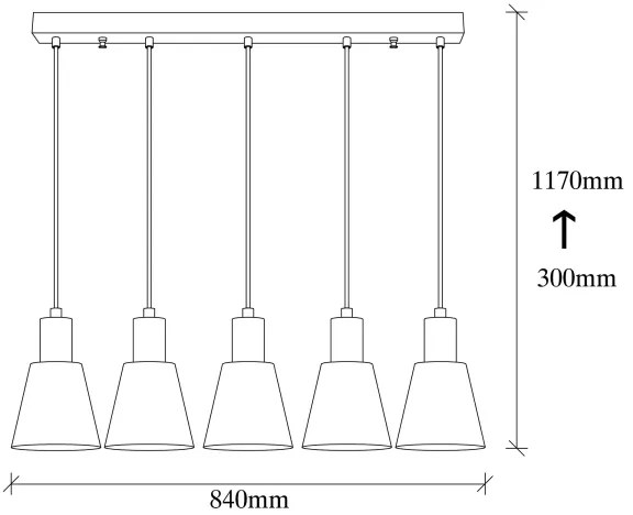 Lampadario a sospensione con cavo KEM 5xE27/40W/230V nero