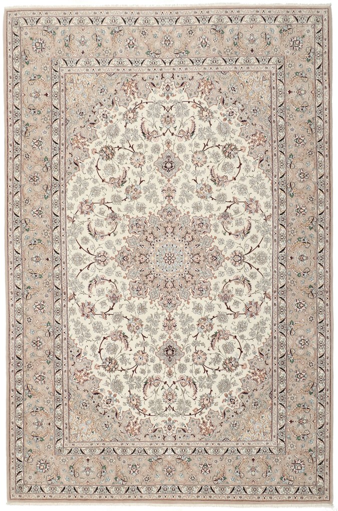 Isfahan Tappeto 210 x 310 (Iran) Annodato A Mano