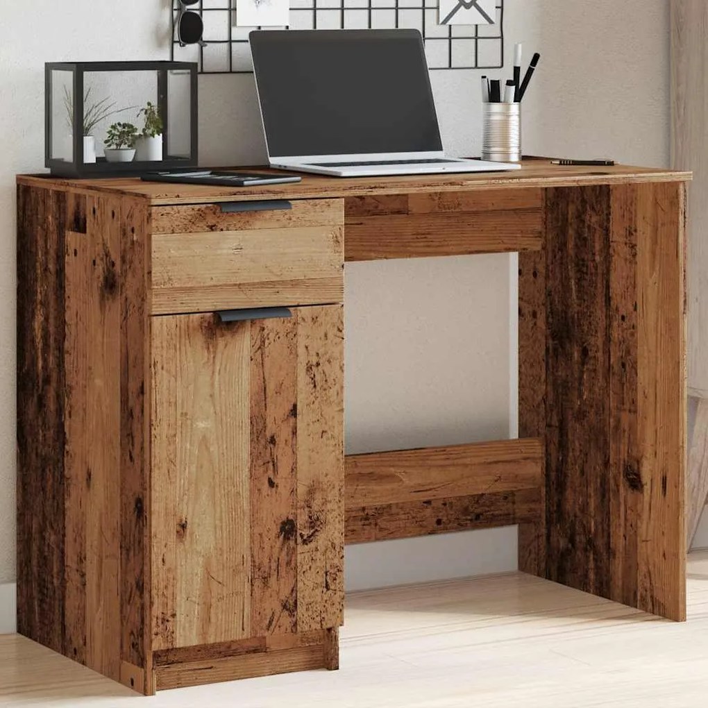 Scrivania legno antico 100x50x75 cm in truciolato