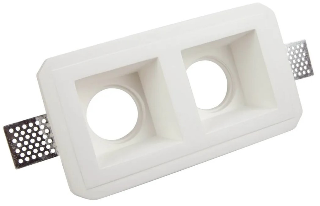 Portafaretto GU10 e MR16 in Gesso Pitturabile Rettangolare 118x213mm per Doppia Lampadina