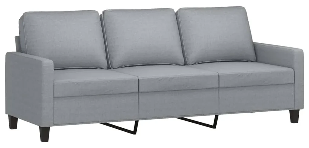 Set di divani 2 pz con cuscini grigio chiaro in tessuto
