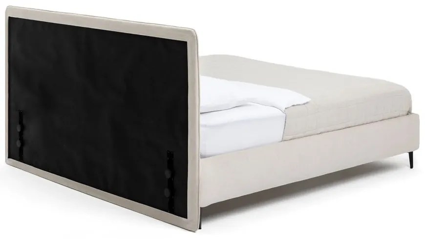 Letto matrimoniale imbottito beige con rete inclusa 180x200 cm Noira Slim – Bonami Selection