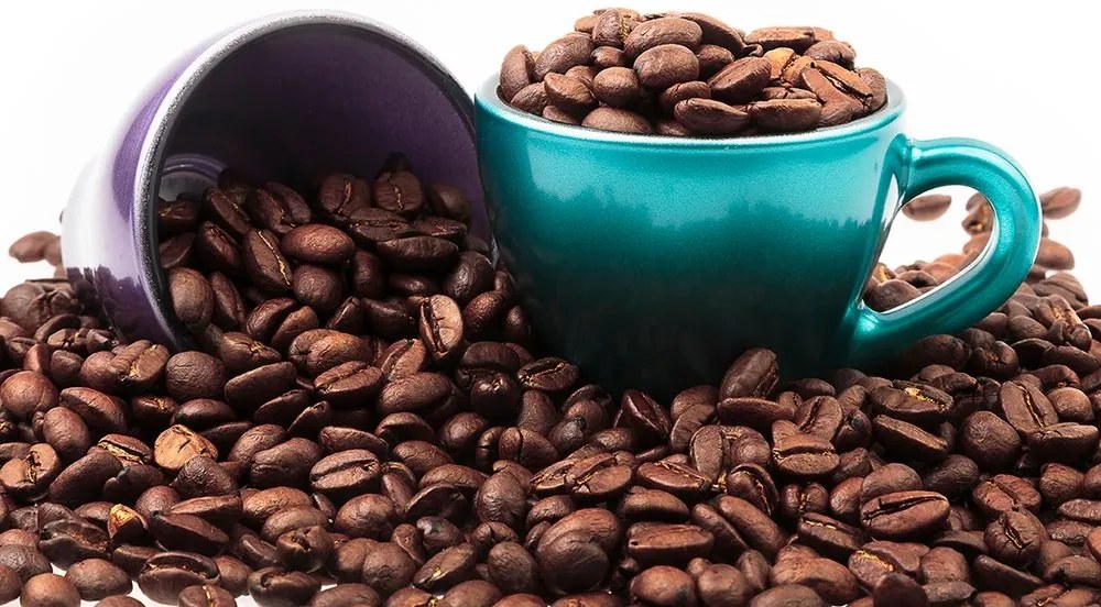 Carta da parati – Tazza con chicchi di caffè