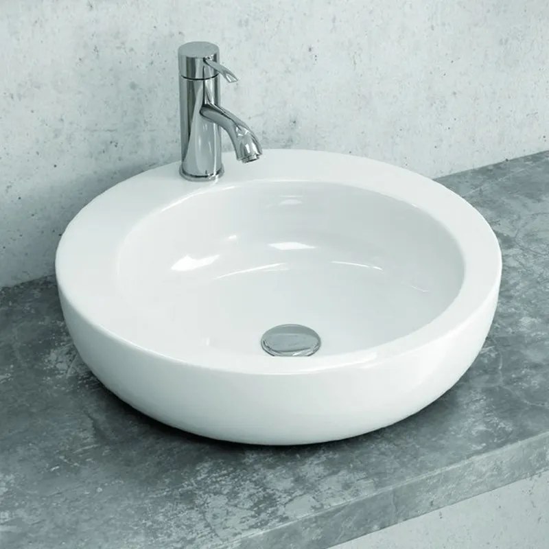 Lavandino da appoggio tondo 46cm modello Litos-345 - KAMALU