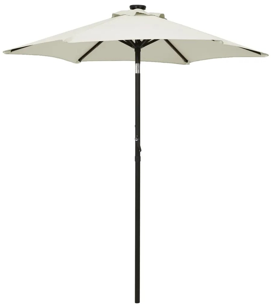 Ombrellone Da Giardino Con Luci Led Sabbia 200x211 Cm Alluminio /