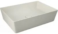 Lavabo da appoggio rettangolare bordi sottili Sensation in ceramica 50x36 cm- Beige Opaco