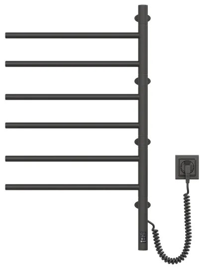 Portasciugamani rotante elettrico con termostato ARABESQUE 196W/230V 81,8cm IP44 nero