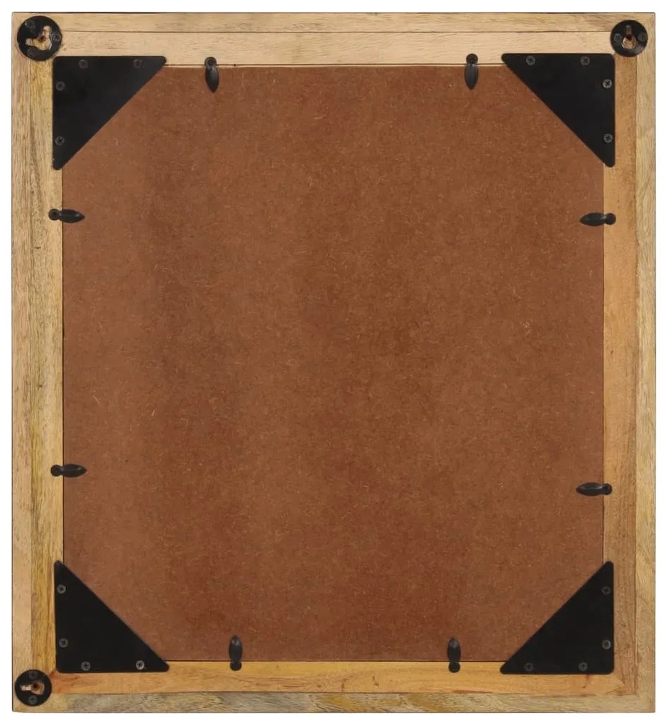 Specchio da bagno 55x1x60 cm in vetro e legno massello di mango