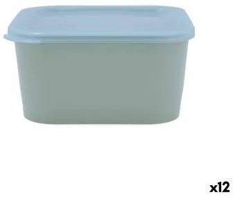 Porta Pranzo Quadrato con Coperchio Quid Inspira 1,3 L Verde Plastica (12 Unità)