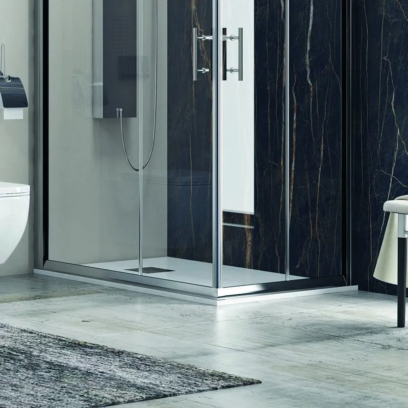 Cabina doccia 130x90 cm angolo vetro anticalcare KF1000 - KAMALU