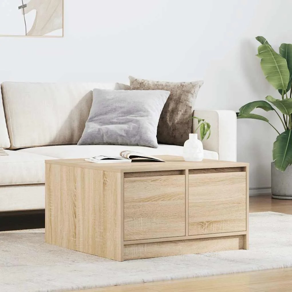 Tavolino Da Salotto Con Cassetti Rovere Sonoma 70,5x70x40 Cm /
