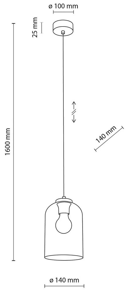 TK Lighting Lampada a sospensione Molly, viola, Ø 14 cm, metallo/vetro