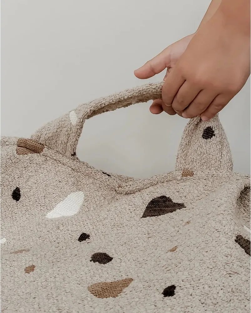 Pouf a sacco per bambini marrone chiaro con rivestimento in bouclé e ciniglia Terrazzo Chair – Wigiwama