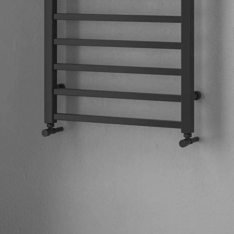 Kamalu - termoarredo bagno 1700x500m nero opaco modello kam-378n