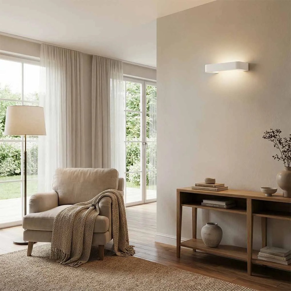 Applique da Parete G9 Curva U Luce Indiretta in Gesso Pitturabile