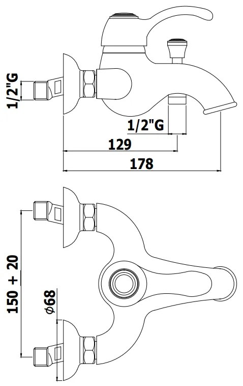 Paffoni Flavia Fa022 Miscelatore vasca Monocomando Esterno Cromo