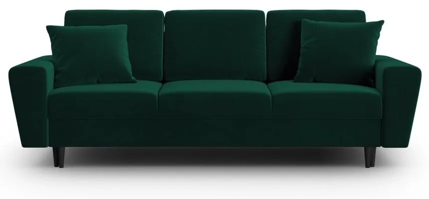 Divano verde allungabile e con contenitore con rivestimento in velluto 235 cm Kyoto – Cosmopolitan Design