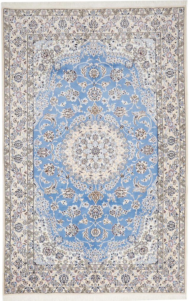 Nain Tappeto 250 x 160 Blu (Iran) Annodato A Mano