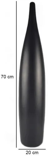 Vaso in ceramica 70 cm, nero opaco