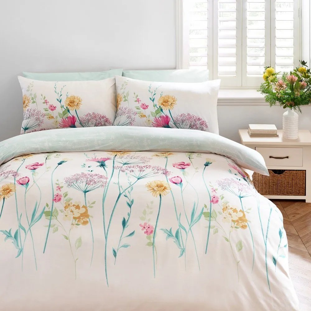 Set copripiumino e federa per letto matrimoniale 3 pezzi 200x200 cm Meadowsweet Floral – Catherine Lansfield