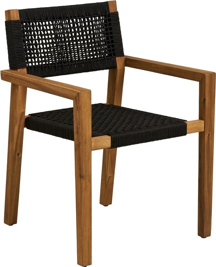 Sedia da esterno nera in legno massiccio Anzio – House Nordic