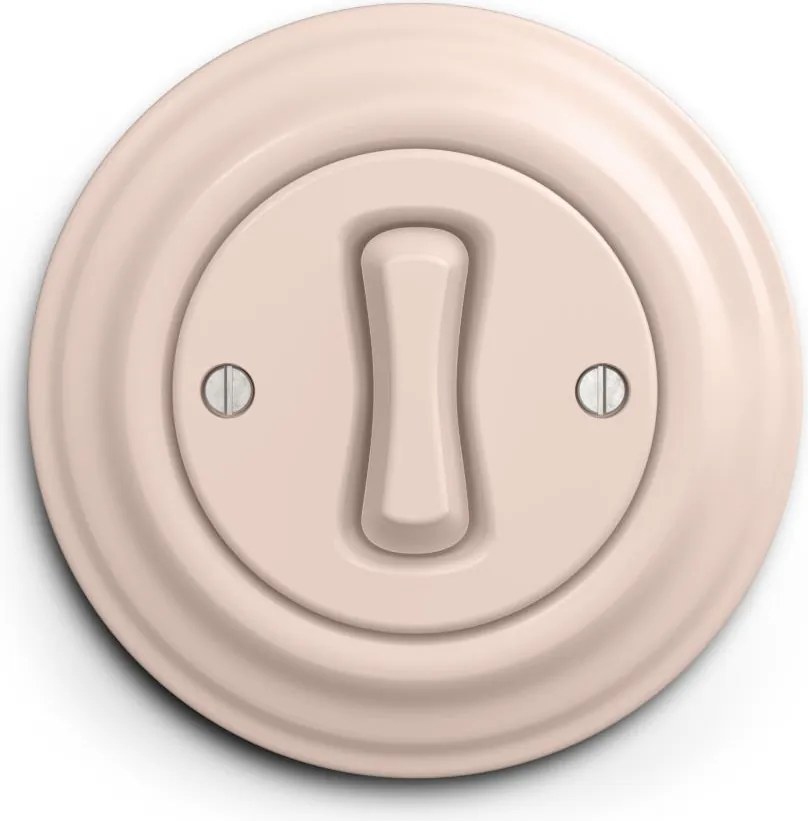 Kliklap - Interruttore unipolare retrò con cornice n. 1 rosa antico