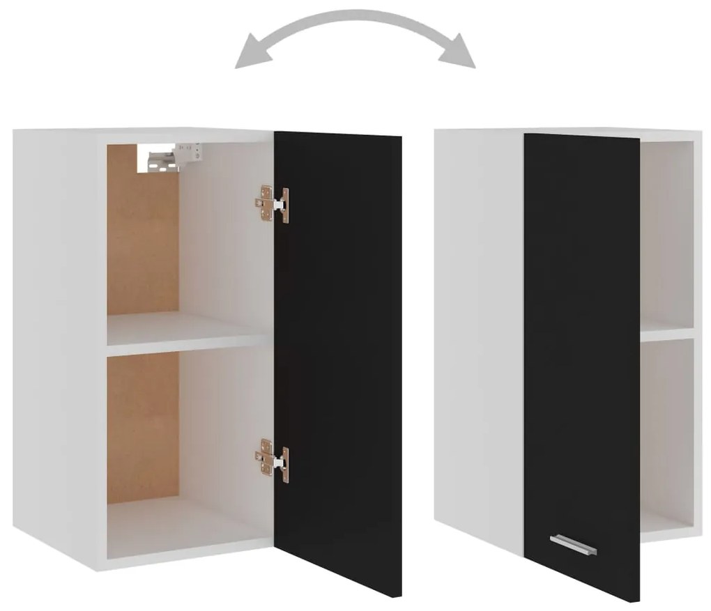 Mobile pensile nero 29,5x31x60 cm in legno multistrato