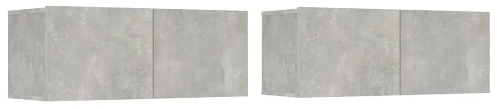 Set di mobili porta tv 4 pz grigio cemento in legno multistrato