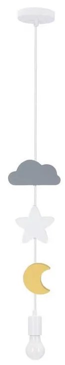 Lampadario sospeso per bambini TRIO 1xE27/20W/230V grigio/bianco/giallo