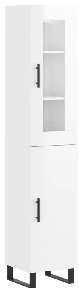 Credenza 34,5x34x180 cm in legno multistrato bianco lucido