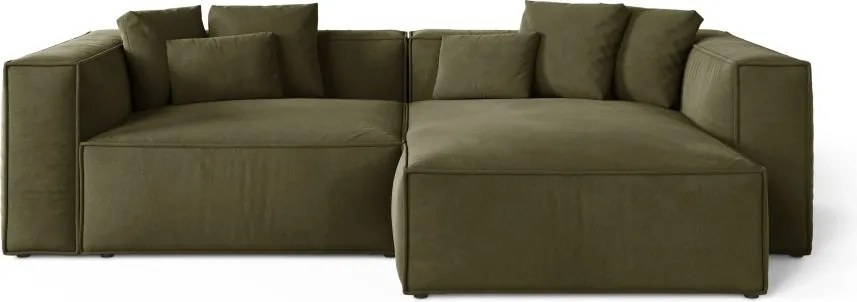 Divano angolare Aveiro 3 posti in velluto - 167x86x254