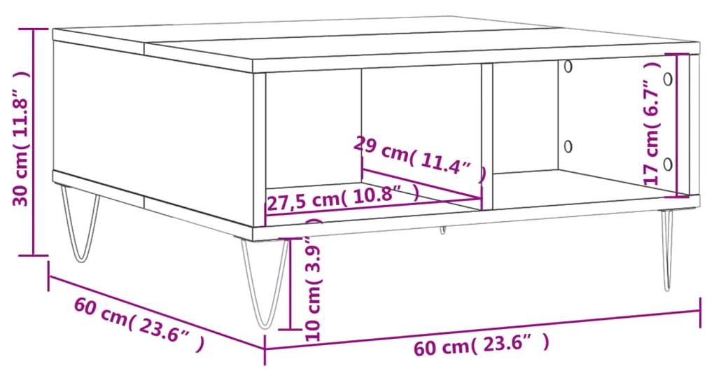 Tavolino da Salotto Grigio Sonoma 60x60x30 cm Legno Multistrato