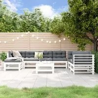 Set Salotto da Giardino 8 pz in Legno Massello di Pino Bianco 3186579