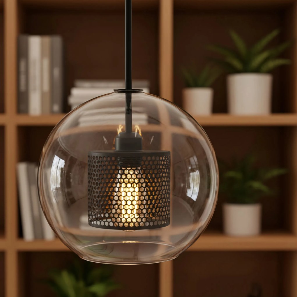 Lampada pensile di vetro nero loft APP557-1CP 20cm