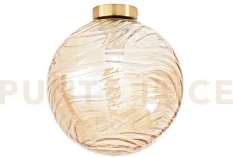Plafoniera nereide champagne 1 luce attacco e27 30x30cm in vetro on...