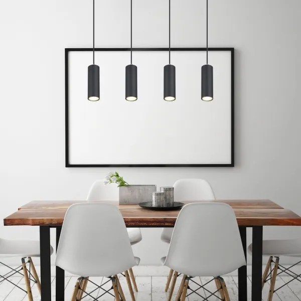 Globo 57911-4HB - Lampadario a sospensione con filo ROBBY 4xGU10/35W/230V nero