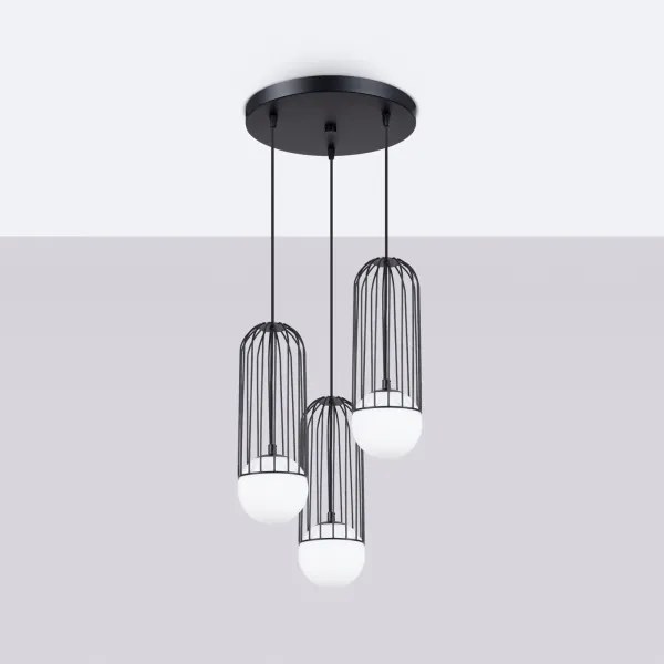 Sollux SL.1336 - Lampadario a sospensione con filo BRINA 3xG9/8W/230V nero