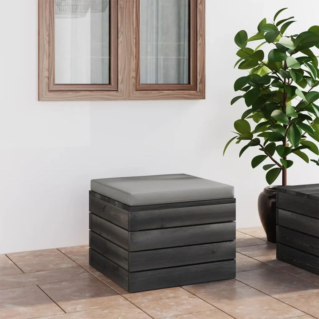 Pouf Da Giardino Su Pallet Con Cuscino İn Legno Di Pino /