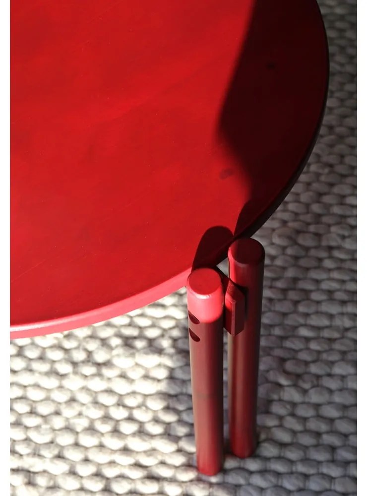 Tavolino rotondo rosso in legno di pino ø 60 cm Sticks - Karup Design