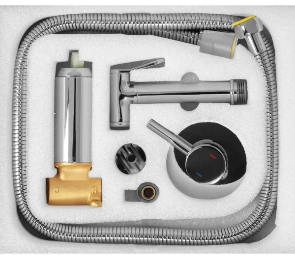 REA-B4106-Bidet. miscelatore per bidet con doccetta per installazione a incasso LUNGO, cromo lucido